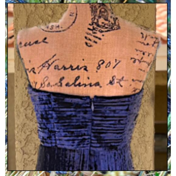 Lulus Navy Blue Velvet Pleated Strapless Classy Sensation Maxi Dress Size S - Picture 6 of 12